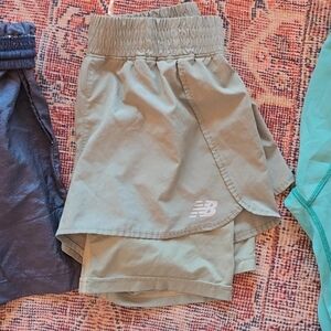 New Balance Olive Layered Athletic Shorts Size Small